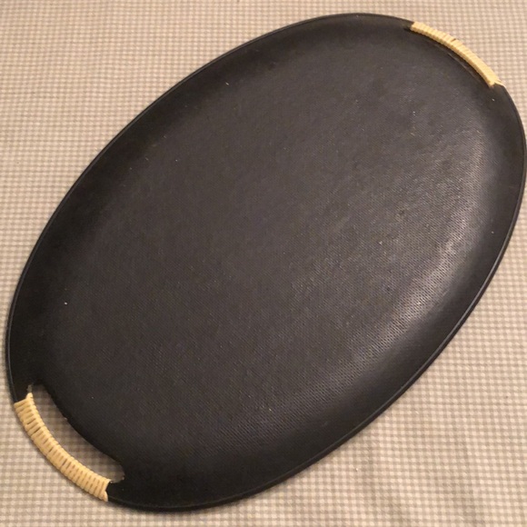 Vintage Serving Tray Fibre-ware TILSO Japan Green Red Ivory Gold Accents #OS022 - Picture 2 of 11